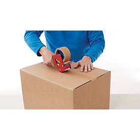 tesapack® Handabroller 6300 Economy, für Rollen bis Ø 120 x B 50 mm, manuell verstellbare Rollenbremse, wendbares Messer mit Abdeckung