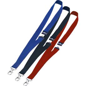 Textilband Durable, für Ausweishalter/Namensschilder, Karabinerhaken, Sicherheitsverschluss, L 440 x B 20 mm, Textil, rot, 10 Stück