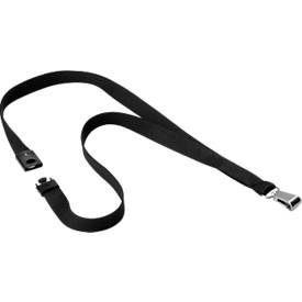 Textilband Soft Colour, mit Karabiner, B 15 x L 440 mm, 10 Stück, schwarz