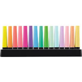 Textmarker Stabilo Boss Original, 15 Stück, mit Aufsteller, Strichstärke 2-5 mm