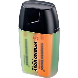 Textmarker STABILO® BOSS Original, 4er-Box, Keilspitze, lichtbeständig, schnell trocknend, gelb/blau/grün/orange
