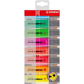 Textmarker STABILO® BOSS Original, Keilspitze, lichtbeständig, schnell trocknend, farbsortiert, 8 Stück