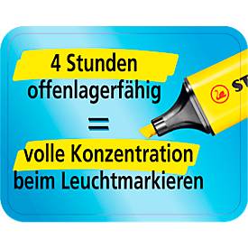 Textmarker STABILO® BOSS Original, Keilspitze, lichtbeständig, schnell trocknend, gelb, 10 Stück