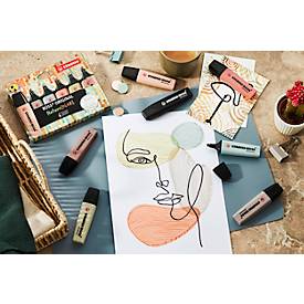 Textmarker STABILO® BOSS Original NatureCOLORS, Keilspitze, lichtbeständig, schnell trocknend, farbsortiert, 4 Stück