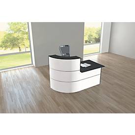 Theke Cento 2, bestehend aus 90 Grad Eckelement und gerader Theke, mit Seitenblenden