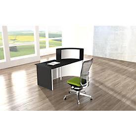 Theke Cento 2, bestehend aus 90 Grad Eckelement und gerader Theke, mit Seitenblenden