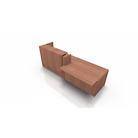 Theke Spezia, Ablage, links, B 3060 x T 1125 x H 1130 mm, Nuss Canaletto-Dekor