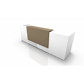 Theke Spezia, gerade, B 3260 x T 880 x H 1130 mm, weiß/beige