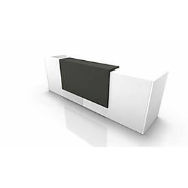 Theke Spezia, gerade, B 3260 x T 880 x H 1130 mm, weiß/grau