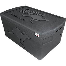 Thermobox Kängabox® Comfort GN 1/1, Volumen 46 l, Komfort-Tragegriffe, stapelbar, mit Deckel, wiederverwendbar, L 690 x B 400 x H 335 mm, EPP, schwarz