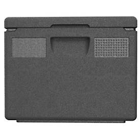 Thermobox Kängabox® Easy S, Volumen 40 l, Tragegriffe, stapelbar, mit Deckel, wiederverwendbar, L 410 x B 410 x H 395 mm, EPP, schwarz