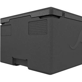 Thermobox Kängabox® Professional GN 1/1, Volumen 39 l, Unterfassgriffe, stapelbar, mit Deckel, EN 10/2011, L 600 x B 400 x H 290 mm, EPP, schwarz