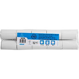 Thermorolle Exacompta, für Kartenzahlung, 1-lagig, BPA-frei, FSC-zertifiziert, 55 g/m², L 18 m x B 57 mm, Ø 40 mm, 10 Rollen, weiß