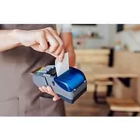 Thermorolle Exacompta, für Kartenzahlung, 1-lagig, BPA-frei, FSC-zertifiziert, 55 g/m², L 18 m x B 57 mm, Ø 40 mm, 10 Rollen, weiß