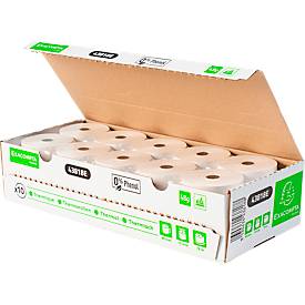 Thermorolle Exacompta, rückseitig bedruckt, 1-lagig, 48 g/m², L 76 m x B 80 mm, Ø 80 mm, 10 Rollen, weiß