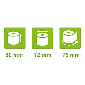 Thermorolle Exacompta, rückseitig bedruckt, 1-lagig, 48 g/m², L 76 m x B 80 mm, Ø 80 mm, 10 Rollen, weiß
