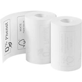 Thermorolle Exacompta, rückseitig bedruckt, 1-lagig, 55 g/m², L 18 m x B 57 mm, Ø 40 mm, 20 Rollen, weiß