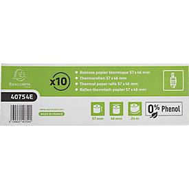 Thermorolle Exacompta, rückseitig bedruckt, 1-lagig, 55 g/m², L 24 m x B 57 mm, Ø 46 mm, 10 Rollen, weiß