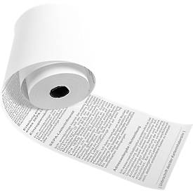 Thermorolle Exacompta SEPA, Rückseite bedruckt mit Text SEPA-Lastschrift, 1-lagig, 55 g/m², L 24 m x B 57 mm, Ø 46 mm, 5 Rollen, weiß