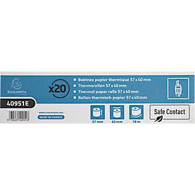 Thermorolle Safe Contact, 1-lagig, 52 g/m², B 57 mm x L 18 m, 40 mm Ø, 20 Rollen, blaugrau