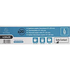 Thermorolle Safe Contact, 1-lagig, 52 g/m², B 57 mm x L 9 m, 30 mm Ø, 20 Rollen, blaugrau