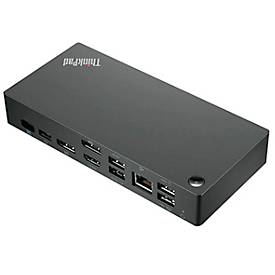 ThinkPad Universal USB-C-Dockingstation Lenovo, 2 x DP/1 x HDMI, diverse USB-Anschlüsse, LAN, B 171 x T 80 x H 37,5 mm, 