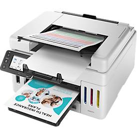 Tintenstrahl Multifunktionsdrucker Canon MAXIFY GX6550, 3-in-1, USB/WLAN, Auto-Duplex/Mobildruck/Cloud, bis A4, schwarz-weiß, inkl. CMYK-Tintenflaschen