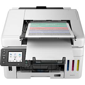 Tintenstrahl Multifunktionsdrucker Canon MAXIFY GX6550, 3-in-1, USB/WLAN, Auto-Duplex/Mobildruck/Cloud, bis A4, schwarz-weiß, inkl. CMYK-Tintenflaschen