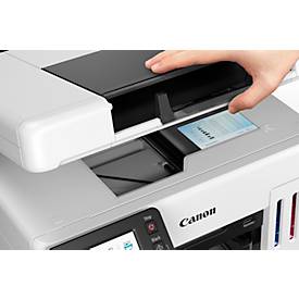 Tintenstrahl Multifunktionsdrucker Canon MAXIFY GX6550, 3-in-1, USB/WLAN, Auto-Duplex/Mobildruck/Cloud, bis A4, schwarz-weiß, inkl. CMYK-Tintenflaschen