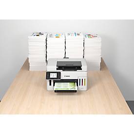 Tintenstrahl Multifunktionsdrucker Canon MAXIFY GX6550, 3-in-1, USB/WLAN, Auto-Duplex/Mobildruck/Cloud, bis A4, schwarz-weiß, inkl. CMYK-Tintenflaschen