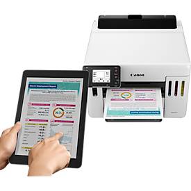 Tintenstrahldrucker Canon MAXIFY GX5550, USB/LAN/WLAN/Cloud, Auto-Duplex, Mobildruck, bis A4, inkl. CMYK-Tintenflaschen
