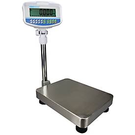 Tisch-Kontrollwaage ae ADAM GBK 30Mplus, geeicht, Ablesbarkeit 10 g/Wägebereich bis 30 kg, RS-232, Netz- und Akkubetrieb, Plattform B 300 x T 400 mm