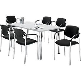 Tisch mit 4 oder 6 Besucherstühlen SET