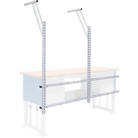 Tischaufbau, für Werkbank multi4power, B 1000 x H 380 mm, Systemlochung, für bis zu 3 Euroboxen