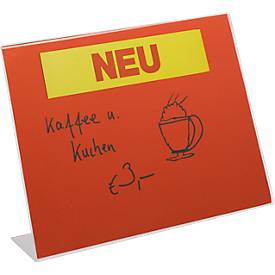 Tischaufsteller, Acryl, schräg, A4 quer, 2 Stück