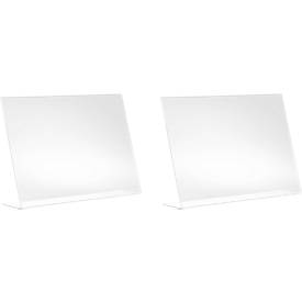 Tischaufsteller, Acryl, schräg