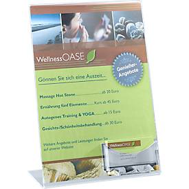 Tischaufsteller, Acryl, Visitenkartenfach