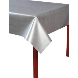 Tischdecke ProNappe, wasserabweisend, abwischbar, reißfest, L 5 m x B 1200 mm, recycelbares Spunbond, silber, 1 Rolle