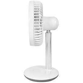 Tischventilator Gutfels Venti 3010 R, 4 Geschwindigkeitstufen, 2 Modi, neigbar, Akkubetrieb bis 12 h, weiß