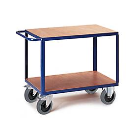 Tischwagen, 2 Ladeflächen, 850 x 500 mm, Tragkraft 600 kg, für Produktion und Werkstatt