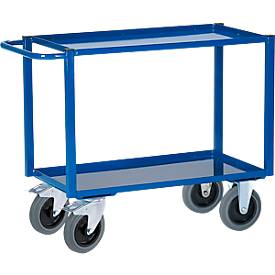 Tischwagen, 2 Ladeflächen/Blechwannen, 995 x 695 mm, Tragkraft 400 kg