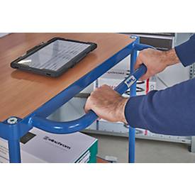 Tischwagen "Grey Edition", Stahl/Holz, 2 Etagen, L 1000 x B 700 mm, bis 600 kg, anthrazitgrau/mittelgrau