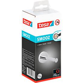 Toilettenpapier-Ersatzrollenhalter tesa® SMOOZ, verchromt, rundes Design, ohne Bohren, inkl. Klebelösung, B 50 x T 125 x H 50 mm