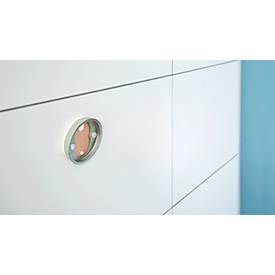 Toilettenpapierhalter tesa Moon, Befestigung ohne Bohren, inkl. Klebelösung, ablösbar, Edelstahloptik