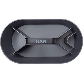 Toolbox HAN Loft, tragbar, mit 4 Fächern, herausnehmbare Ablageschale, B 330 x T 179 x H 175 mm, Kunststoff, granitgrau