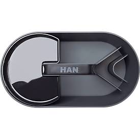 Toolbox HAN Loft, tragbar, mit 4 Fächern, herausnehmbare Ablageschale, B 330 x T 179 x H 175 mm, Kunststoff, granitgrau