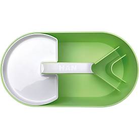 Toolbox HAN Loft, tragbar, mit 4 Fächern, herausnehmbare Ablageschale, B 330 x T 179 x H 175 mm, Kunststoff, limonengrün