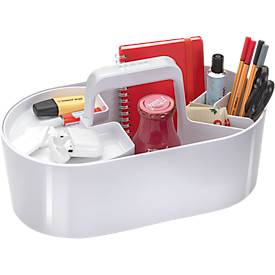 Toolbox HAN Loft, tragbar, mit 4 Fächern, herausnehmbare Ablageschale, B 330 x T 179 x H 175 mm, Kunststoff, schneeweiß