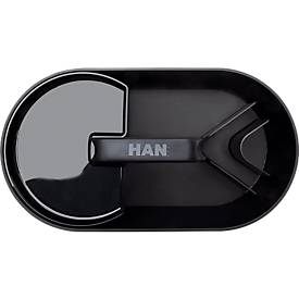 Toolbox HAN Loft, tragbar, mit 4 Fächern, herausnehmbare Ablageschale, B 330 x T 179 x H 175 mm, Kunststoff, schwarz