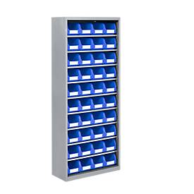 TOP FIX-Regalschrank, 1575 mm hoch, 9 Böden, 40 Kästen, ohne Türen